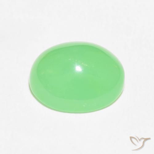 Chrysoprase Gemstone in 10.4 x 8.7 mm Size for Sale, Chrysoprase Stone in Pale Yellowish Green Color