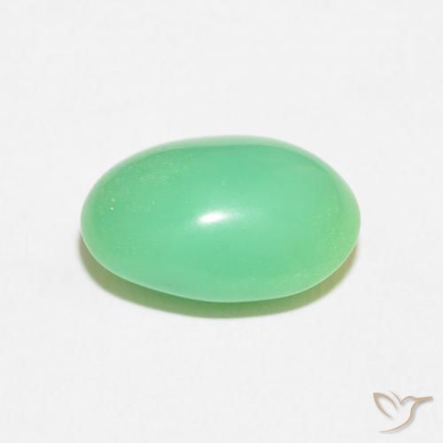 Chrysoprase Gemstone in 14.6 x 10.5 mm Size for Sale, Chrysoprase Stone in Pale Yellowish Green Color