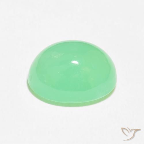 Chrysoprase Gemstone in 11.8 x 9 mm Size for Sale, Chrysoprase Stone in Pale Yellowish Green Color