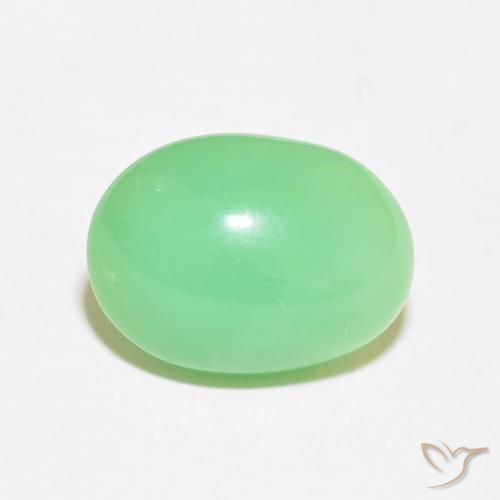 7.98ct Natural Light Shamrock Green Chrysoprase, Oval, Opaque