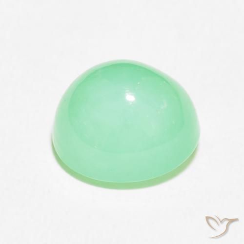 Chrysoprase Gemstone in 10.5 x 9.2 mm Size for Sale, Chrysoprase Stone in Light Fern Green Color