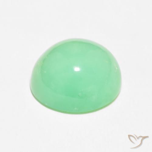 Chrysoprase Gemstone in 13.2 x 12.2 mm Size for Sale, Chrysoprase Stone in Light Fern Green Color