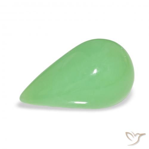 6.89ct Natural Lively Green Chrysoprase, Pear Shape, Opaque