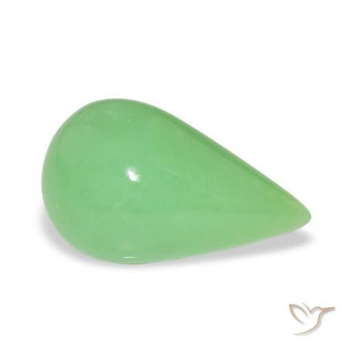 6.89 ct Green Chrysoprase Stone, Natural Chrysoprase in Pear Cabochon Shape for Sale