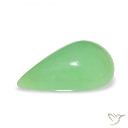 Chrysoprase Gemstone in 17 x 10.3 mm Size for Sale, Chrysoprase Stone in Lively Green Color