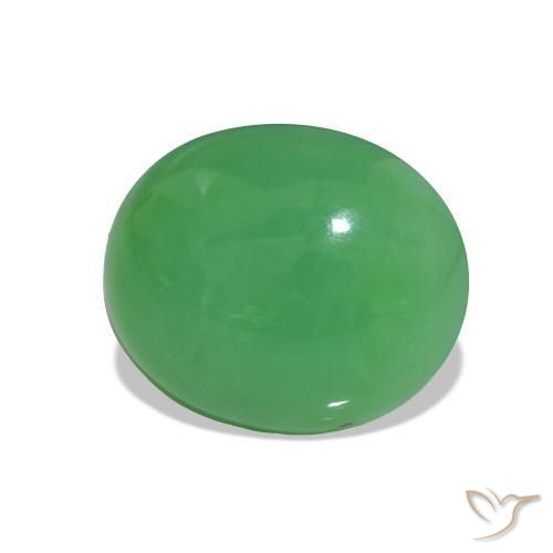 3.50 ct Green Chrysoprase Stone, Natural Chrysoprase in Oval Cabochon Shape for Sale