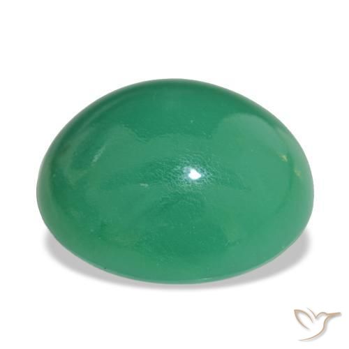 Chrysoprase Gemstone in 19 x 17.1 mm Size for Sale, Chrysoprase Stone in Warm Green Color