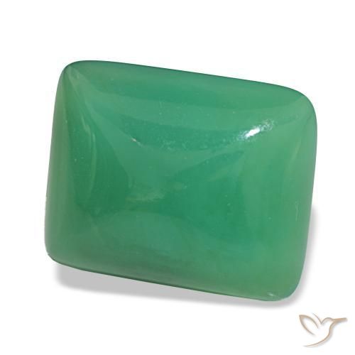 12.08 ct Green Chrysoprase Stone, Natural Chrysoprase in Baguette Sugarloaf Cabochon Shape for Sale