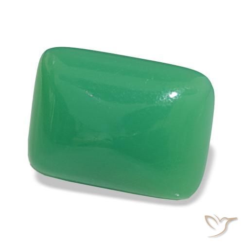 8.79 ct Green Chrysoprase Stone, Natural Chrysoprase in Baguette Sugarloaf Cabochon Shape for Sale