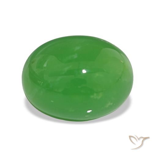 5.19ct Lively Green Chrysoprase Gemstones, Oval, Opaque
