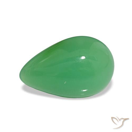 2.34ct Shamrock Green Chrysoprase Gemstones, Pear Shape, Opaque