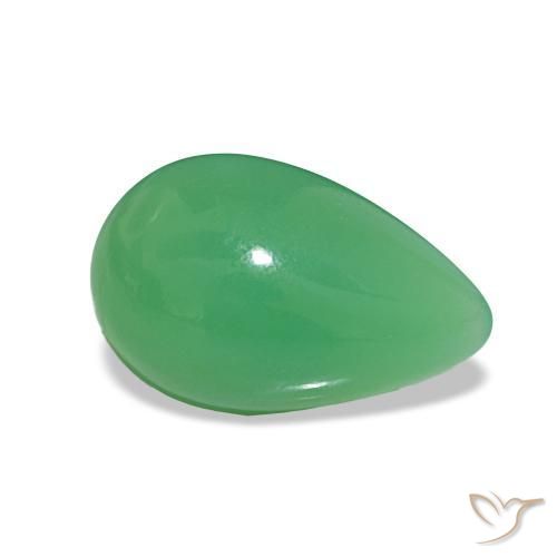 2.34 ct Green Chrysoprase Stone, Natural Chrysoprase in Pear Cabochon Shape for Sale