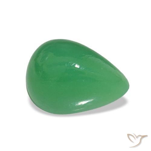 1.66 ct Green Chrysoprase Stone, Natural Chrysoprase in Pear Cabochon Shape for Sale