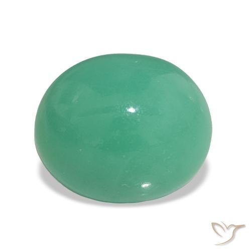 3.55ct Medium Green Chrysoprase Gemstones, Oval, Opaque