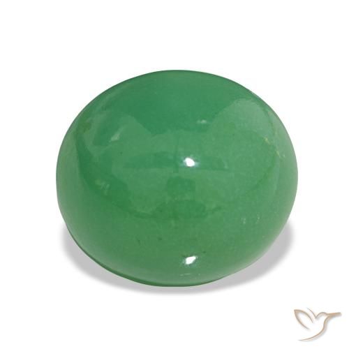 5.48 ct Green Chrysoprase Gemstone, Chrysoprase Gem in Oval Cabochon Shape for Sale.