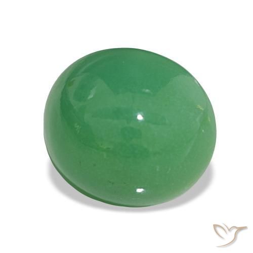 5.48 ct Green Chrysoprase Stone, Natural Chrysoprase in Oval Cabochon Shape for Sale