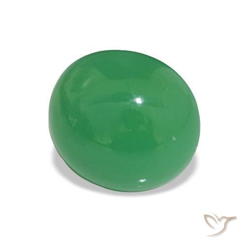 2.15 ct Green Chrysoprase Stone, Natural Chrysoprase in Oval Cabochon Shape for Sale