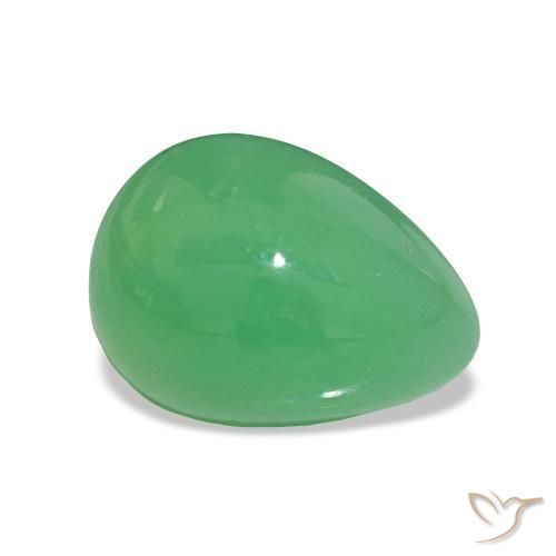 2.30 ct Green Chrysoprase Stone, Natural Chrysoprase in Pear Cabochon Shape for Sale