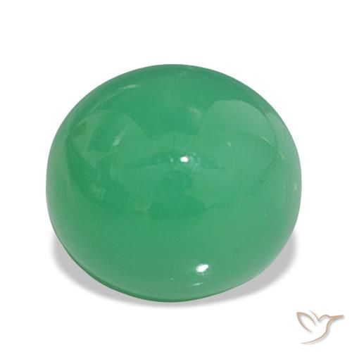 6.80 ct Green Chrysoprase Gemstone, Chrysoprase Gem in Oval Cabochon Shape for Sale.