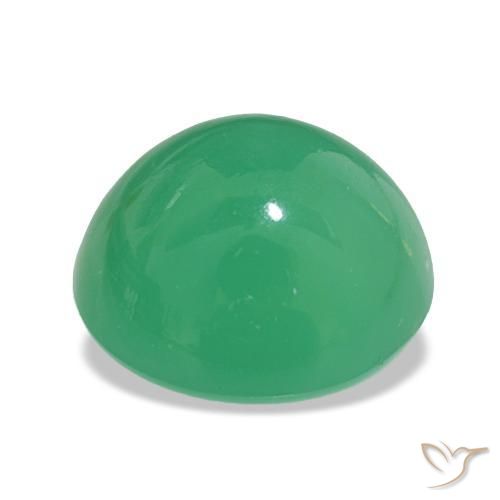 Chrysoprase Gemstone in 11.8 x 11 mm Size for Sale, Chrysoprase Stone in Light Basil Green Color