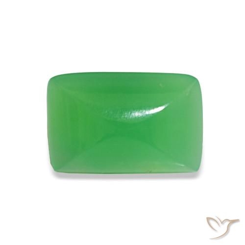 1.43ct Medium Green Chrysoprase, Baguette, Opaque