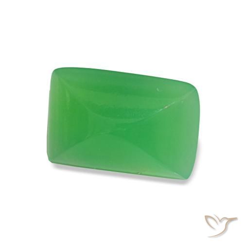 1.43 ct Green Chrysoprase Stone, Natural Chrysoprase in Baguette Sugarloaf Cabochon Shape for Sale