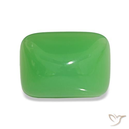 8.28 ct Green Chrysoprase Gemstone, Chrysoprase Gem in Baguette Sugarloaf Cabochon Shape for Sale.