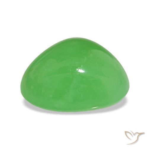 Chrysoprase Gemstone in 12.8 x 10.6 mm Size for Sale, Chrysoprase Stone in Lively Green Color