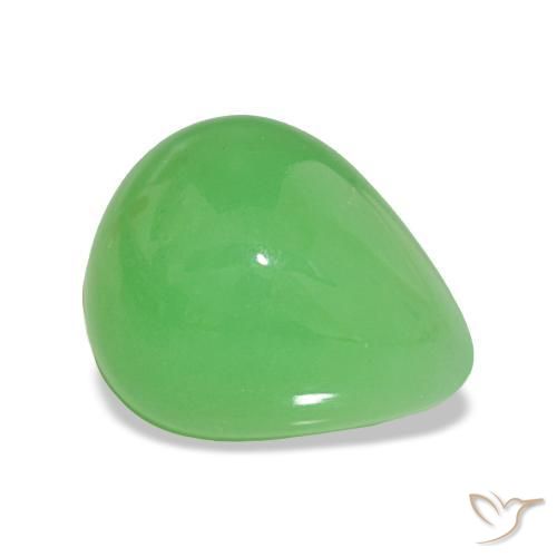 2.93 ct Green Chrysoprase Stone, Natural Chrysoprase in Pear Cabochon Shape for Sale