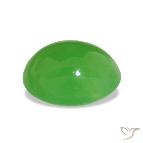 Chrysoprase Gemstone in 10.2 x 8.8 mm Size for Sale, Chrysoprase Stone in Lively Green Color