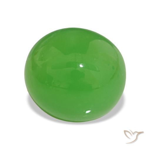 5.59 ct Green Chrysoprase Stone, Natural Chrysoprase in Oval Cabochon Shape for Sale
