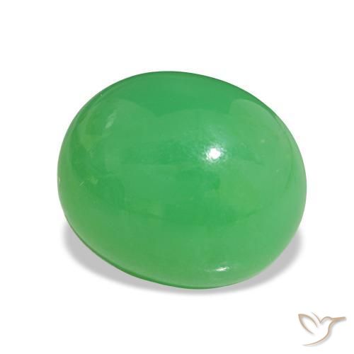 6.97 ct Green Chrysoprase Stone, Natural Chrysoprase in Oval Cabochon Shape for Sale