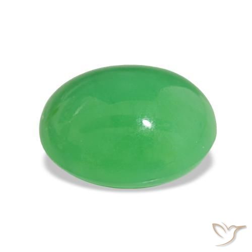 Chrysoprase Gemstone in 13 x 11 mm (calibrated) Size for Sale, Chrysoprase Stone in Medium Green Color