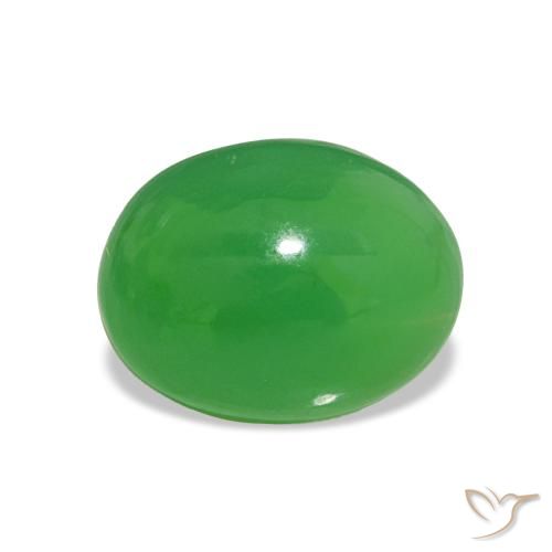 1.98ct Electric Green Chrysoprase Gemstones, Oval, Opaque