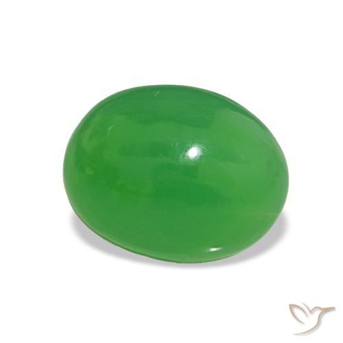 1.98 ct Green Chrysoprase Stone, Natural Chrysoprase in Oval Cabochon Shape for Sale