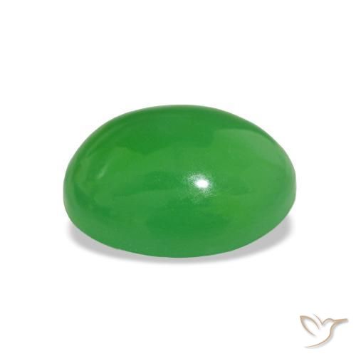 Chrysoprase Gemstone in 9 x 7 mm (calibrated) Size for Sale, Chrysoprase Stone in Electric Green Color
