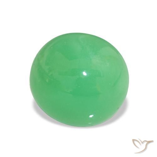4.13 ct Green Chrysoprase Stone, Natural Chrysoprase in Oval Cabochon Shape for Sale