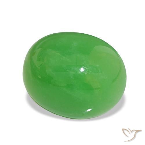 8.78 ct Green Chrysoprase Stone, Natural Chrysoprase in Oval Cabochon Shape for Sale