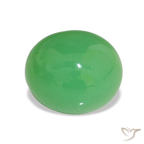 3.30ct Medium Green Chrysoprase, Oval, Opaque