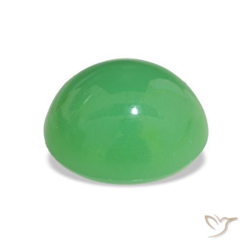 Chrysoprase Gemstone in 9.6 x 8.4 mm Size for Sale, Chrysoprase Stone in Medium Green Color
