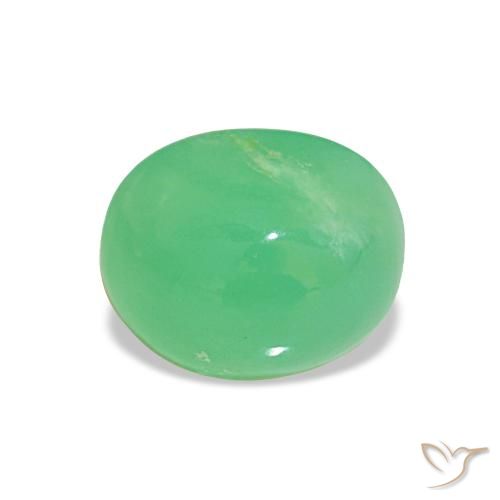 2.20ct Medium Green Chrysoprase Gemstones, Oval, Opaque