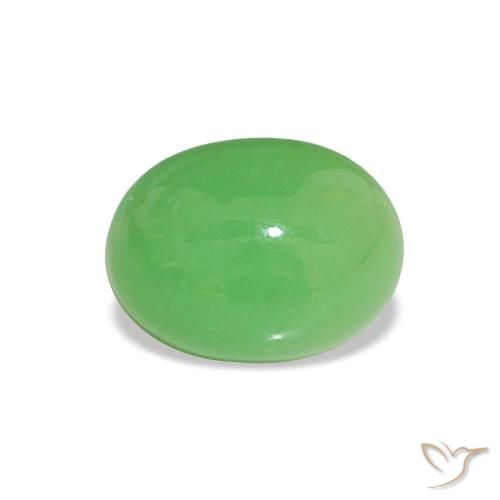 1.84ct Lively Green Chrysoprase Gemstones, Oval, Opaque