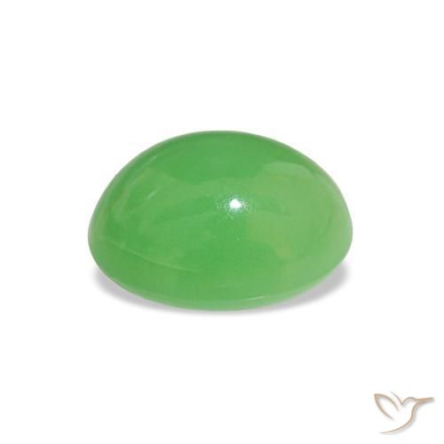 Chrysoprase Gemstone in 8.5 x 6.5 mm Size for Sale, Chrysoprase Stone in Lively Green Color