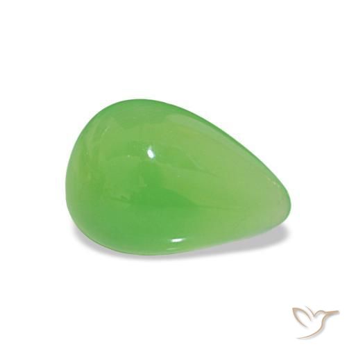 1.21 ct Green Chrysoprase Stone, Natural Chrysoprase in Pear Cabochon Shape for Sale