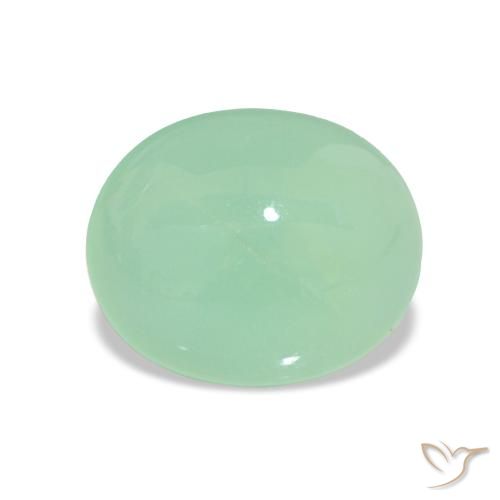 3.31ct Light Green Chrysoprase Gemstones, Oval, Translucent