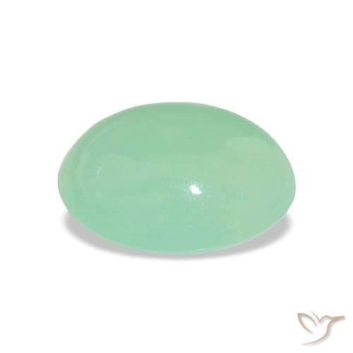 Chrysoprase Gemstone in 11 x 9 mm (calibrated) Size for Sale, Chrysoprase Stone in Light Green Color