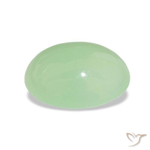 Chrysoprase Gemstone in 13.7 x 11.2 mm Size for Sale, Chrysoprase Stone in Light Green Color