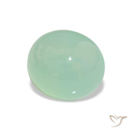 3.92 ct Green Chrysoprase Stone, Natural Chrysoprase in Oval Cabochon Shape for Sale