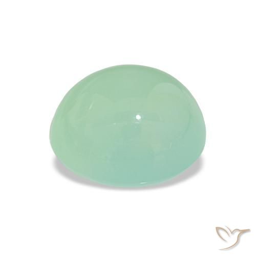Chrysoprase Gemstone in 10 x 9 mm Size for Sale, Chrysoprase Stone in Light Mint Green Color
