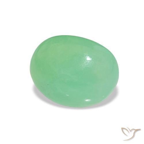 2.52 ct Green Chrysoprase Stone, Natural Chrysoprase in Oval Cabochon Shape for Sale